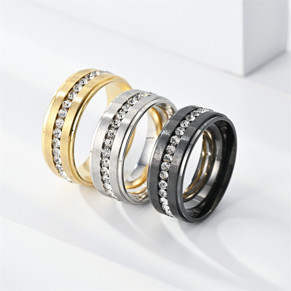 Men'S Accessories Gift Ideas - خواتم الماس الفولاذ المقاوم للصدأ للنساء