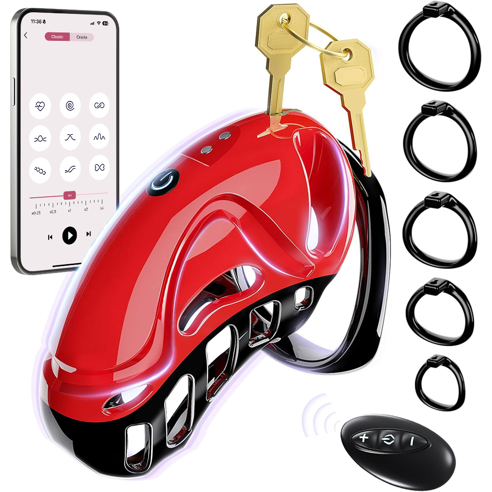 Men Accessories App - جهاز عفة ذكوري هزاز يتم التحكم