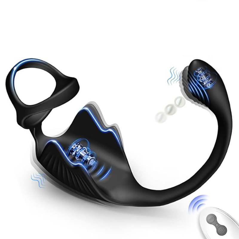 Men Accessories App - هزاز شرجي مع حلقة للقضيب ومساج