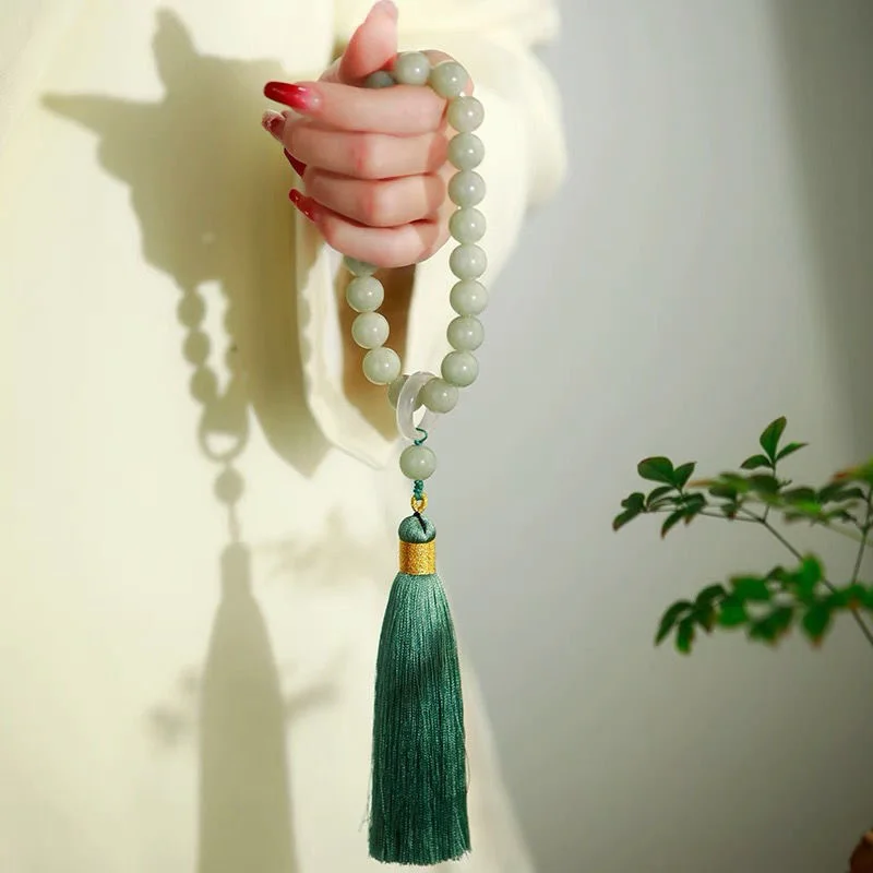 Bead Bracelet Men - الأخضر اليشم حجر 12 مللي متر