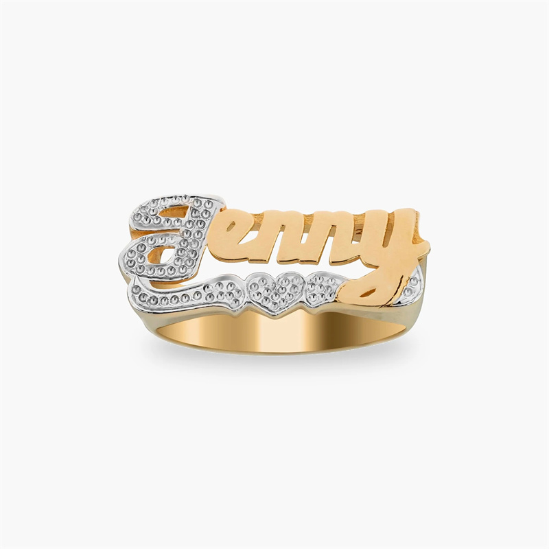 18K خاتم الذهب مع القلب شخصية  - مراجعة Men Accessories Name وسعره