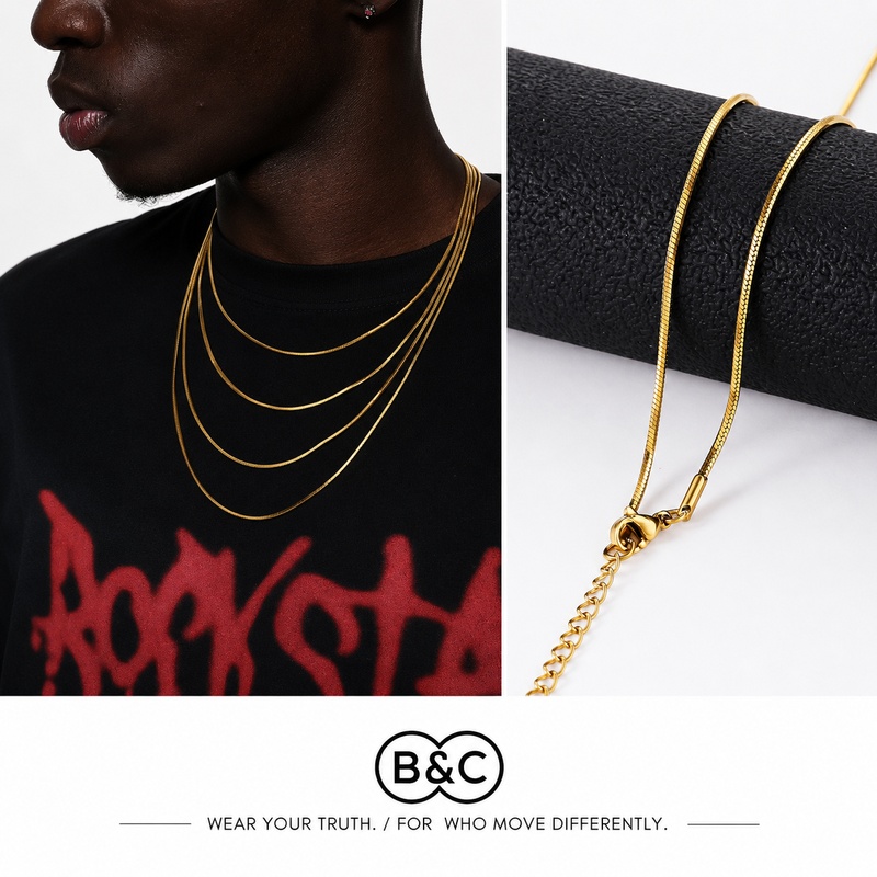 سلسلة عنق رجالية من الفولاذ ال - مراجعة Men Accessories Chain وسعره