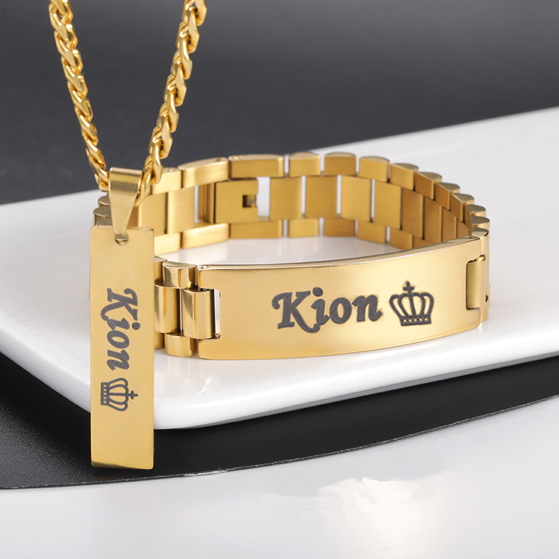 اسم مخصص مجموعة مجوهرات قلادة  - مراجعة Men Accessories Name وسعره